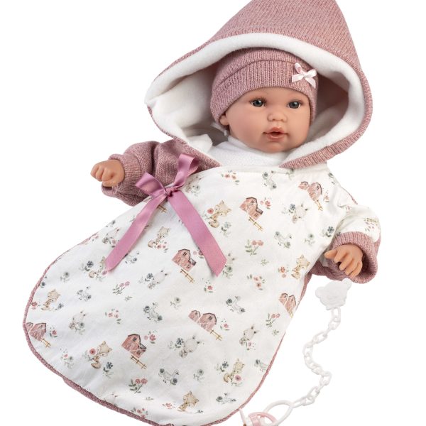 NEWBORN ΚΟΡΙΤΣΙ 35cm SLEEPING BAG DUSTY ΡΟΖ