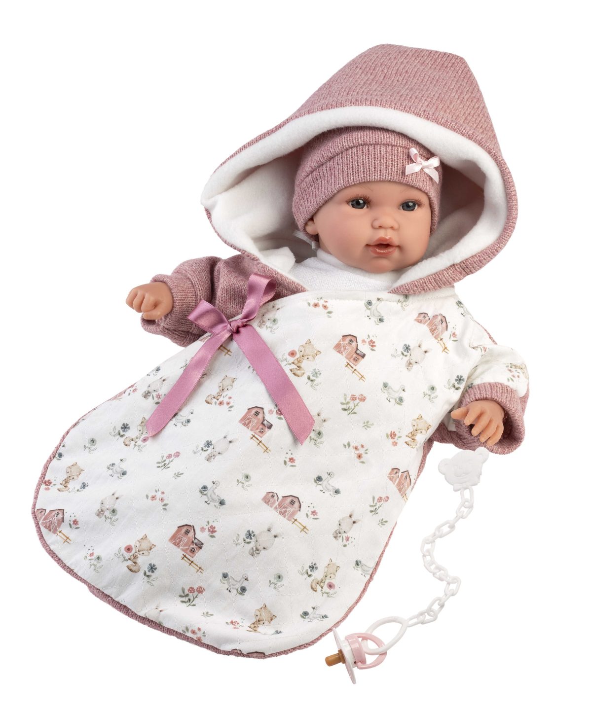 NEWBORN ΚΟΡΙΤΣΙ 35cm SLEEPING BAG DUSTY ΡΟΖ