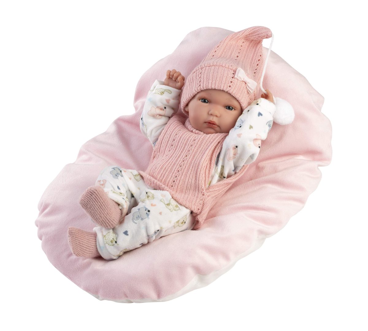 NEWBORN ΣΚΛΤ 35cm ΡΟΖ ΠΛΕΚΤΟ ΣΚΟΥΦΙ