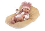 NEWBORN ΣΚΛΤ 40cm ΡΟΖ ΠΛΕΚΤΟ ΣΚΟΥΦΙ ΜΑΞΙΛΑΡΙ ΜΠΕΖ