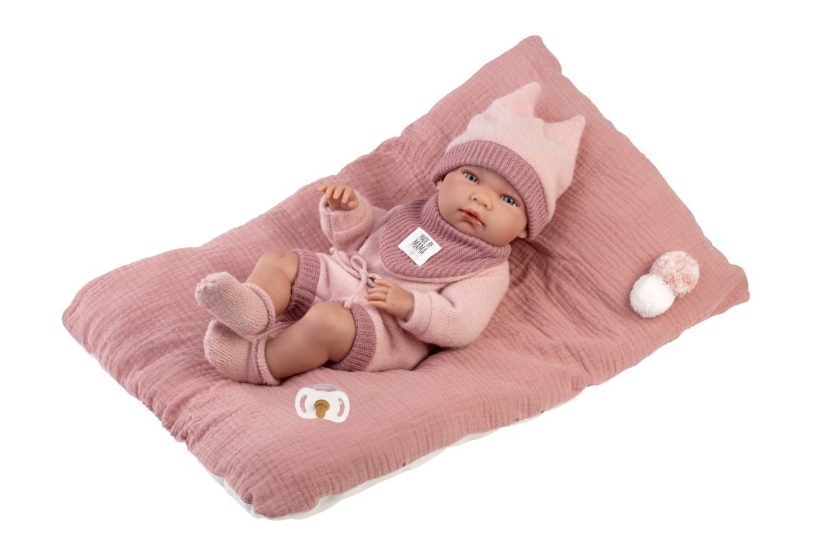 NEWBORN ΣΚΛΤ 40cm ΡΟΖ ΠΛΕΚΤΟ ΣΚΟΥΦΙ ΜΑΞΙΛΑΡΙ