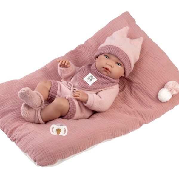 NEWBORN ΣΚΛΤ 40cm ΡΟΖ ΠΛΕΚΤΟ ΣΚΟΥΦΙ ΜΑΞΙΛΑΡΙ