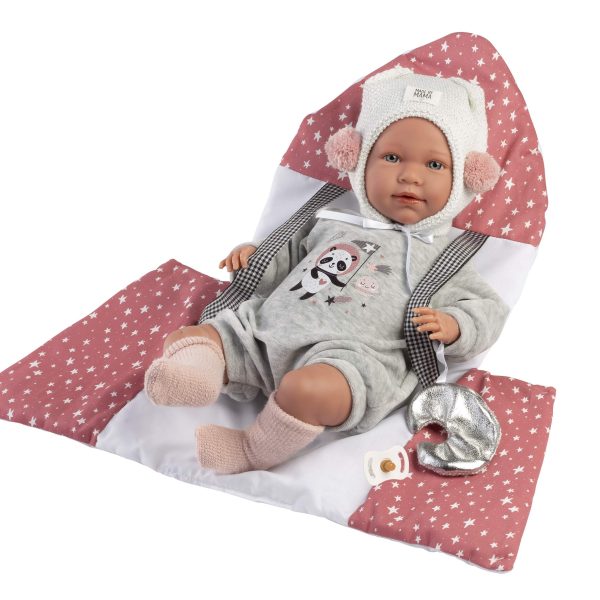 NEWBORN ΜΚ42cm ΓΚΡΙ ΦΟΡΜΑ ΜΑΡΣΙΠΟ ΚΟΚΚΙΝΟ ΑΣΤΕΡΙΑ ΚΛΑΜΑ