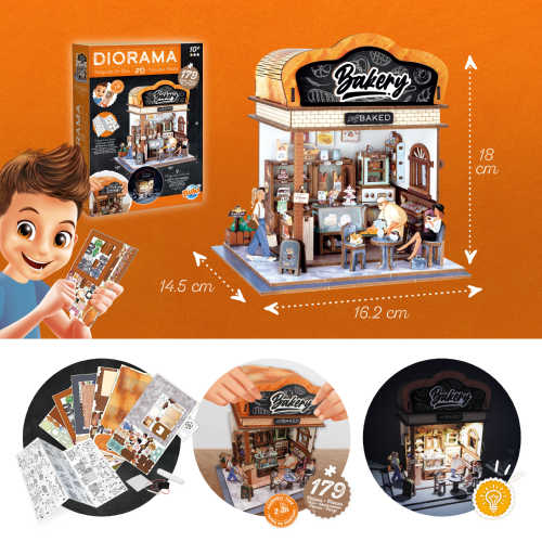 BAKERY DIORAMA 3D ΚΑΤΑΣΚΕΥΗ ΞΥΛΙΝΟ